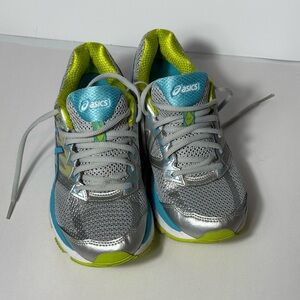ASICS Running Shoes Silver Blue Yellow – Pre-Owned, Plenty of Life Left.